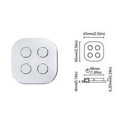 Pushbutton Aydınlatma Düğmesi Surf Plate R Dörtlü Kromaj