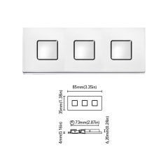 Pushbutton Aydınlatma Düğmesi Surf Plate Q Üçlü Kromaj