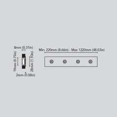 Lineer Aydınlatma Led Line Two Kromaj 1220mm
