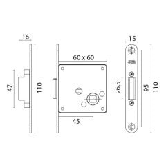 Kapı Kilit Üniversal Manyetik Kromaj 110x15x2mm