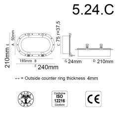 Lumboz Oval Kromaj 107x240x24mm