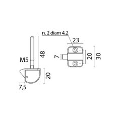 Pushlock Basmalı Kilit Mekanizması Kromaj 30x23x20mm