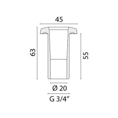 Duş Sabitleme Yuvası Kromaj 45x45mm