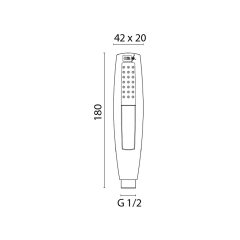 Duş Başlığı Beyaz 42x20x180mm 4m Hortum