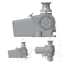 Ercole C Yatay Irgat 24V 3500W 14mm 1 Kav. 2 Fener Beyaz Alüminyum