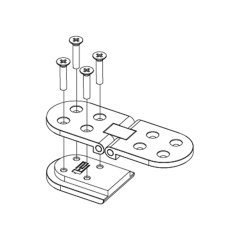 Menteşe Kapağı Paslanmaz Çelik 50x36mm