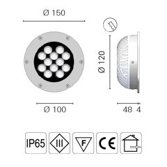 Projektör Polare I Gömme 10-30V 20W Ledli IP65