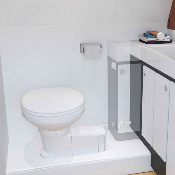 Sanimarin Maxlite +S Alçak Taş Tuvalet 12V Manüel Ayarlı Elektrikli Kumanda