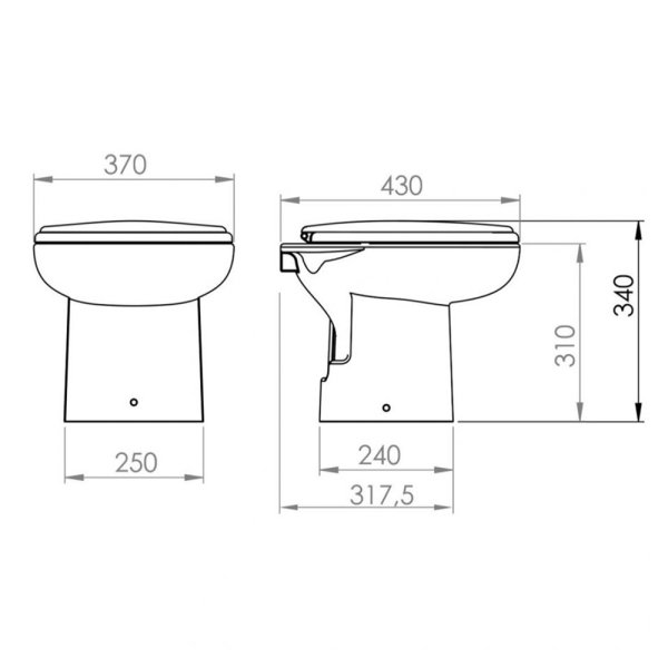 Sanimarin 31 Comfort Plus Alçak Taş Tuvalet 12V Pnomatik Kumanda Buton