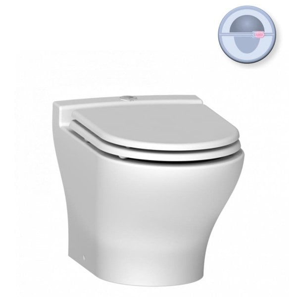Sanimarin Exclusive Short Comfort Luxe Alçak Taş Tuvalet 12V Otomatik Çift Kademeli Buton