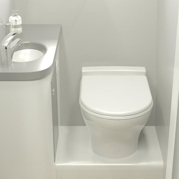 Sanimarin Exclusive Short Comfort Plus Alçak Taş Tuvalet 12V Pnomatik Kumanda Buton