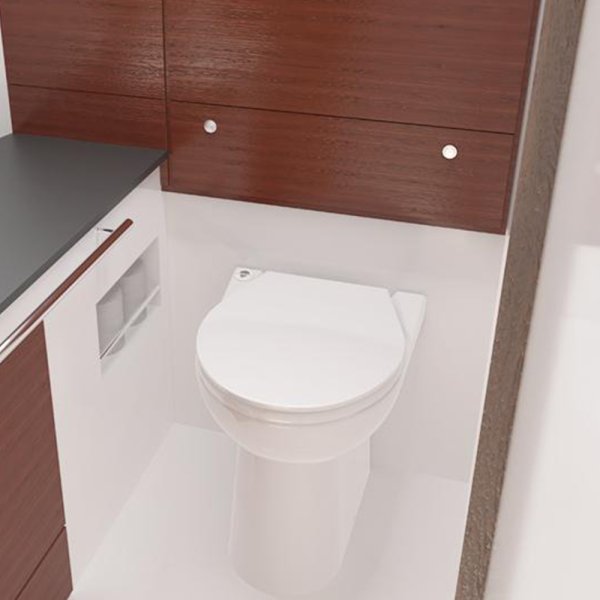 Sanimarin 43 Comfort Luxe Yüksek Taş Tuvalet 12V Otomatik Çift Kademeli Buton