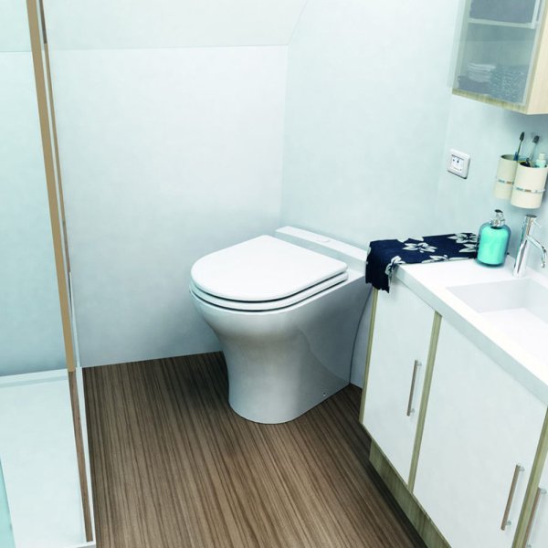 Sanimarin Exclusive Medium Comfort Luxe Yüksek Taş Tuvalet 24V Otomatik Çift Kademeli Buton