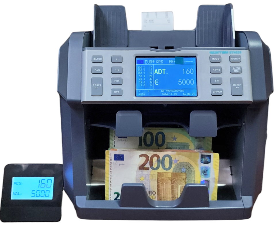 Semtom ST 4025 Printerli Para Sayma Makinesi | Sahte Para Kontrollü, Seri Numara Yazıcılı, Çift CIS Teknolojili