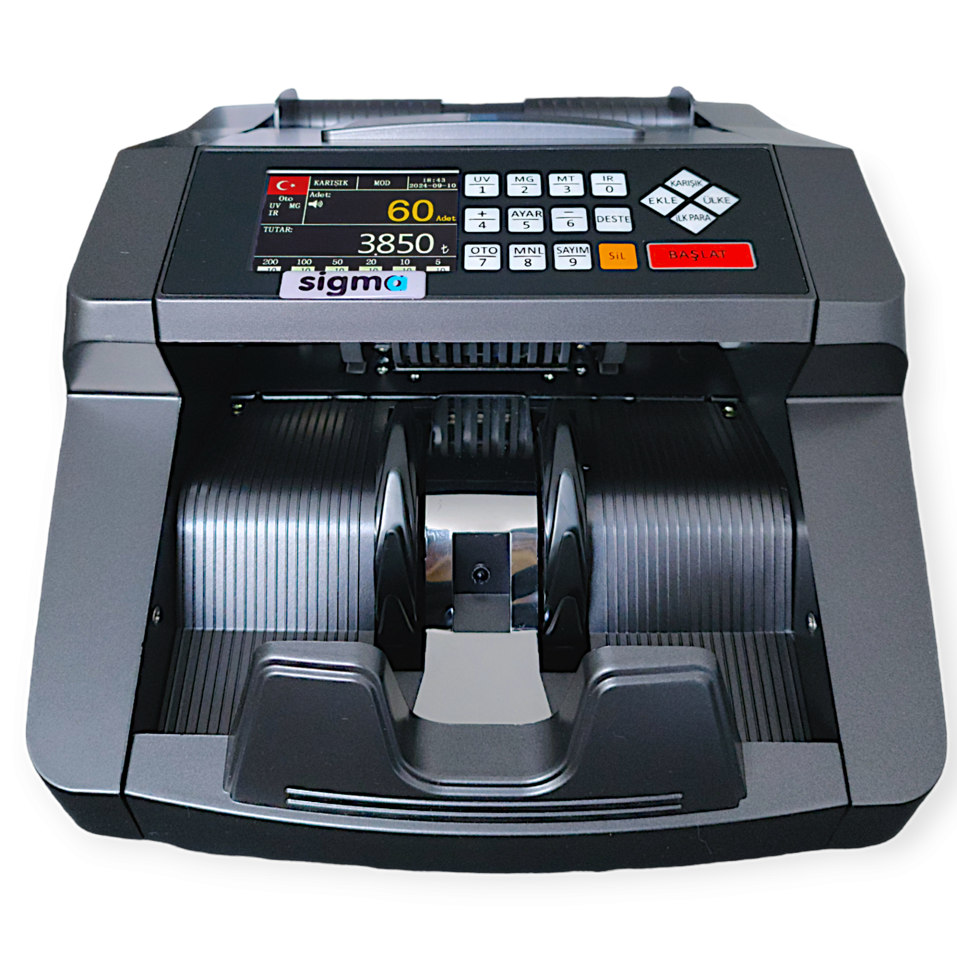 Sahte Kontrollü Para Sayma Makinesi Sigma SC 7520 TFT Ekran  2024