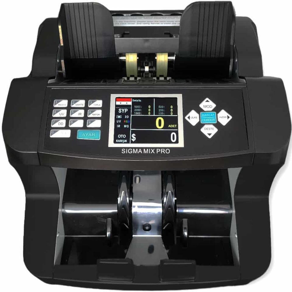 Sigma Mix Pro Karışık Para Sayma Makinesi | TL, EUR, USD, GBP, SRY Destekli, Sahte Kontrollü