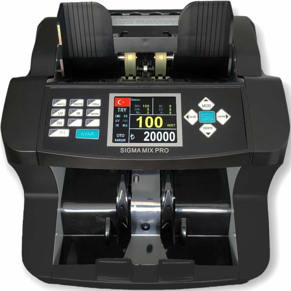 Sigma Mix Pro Karışık Para Sayma Makinesi | TL, EUR, USD, GBP, SRY Destekli, Sahte Kontrollü