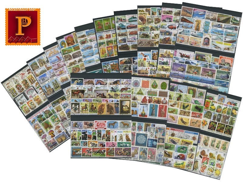 PULKO HistorY 1970 Stamped Themed Stamp Collections, 100 Different