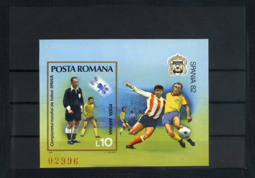 Bahadır Pul Evi, 1987, ROMANYA, İspanya'82 Dünya Futbol Şampiyonası, 1 Adet Dantelsiz Blok