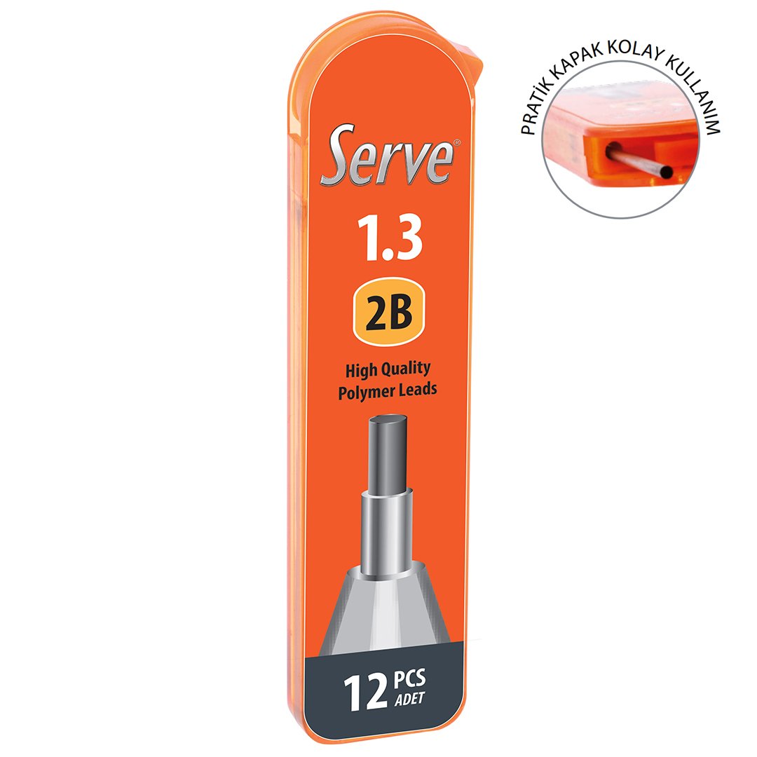 SERVE Mekanik Kalem Ucu 1.3 mm 2B Kalınlık
