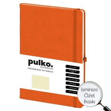 PULKO Notebook Not Defteri, (16X24CM), Termo Deri, 224 Sayfa, Kareli, 045,