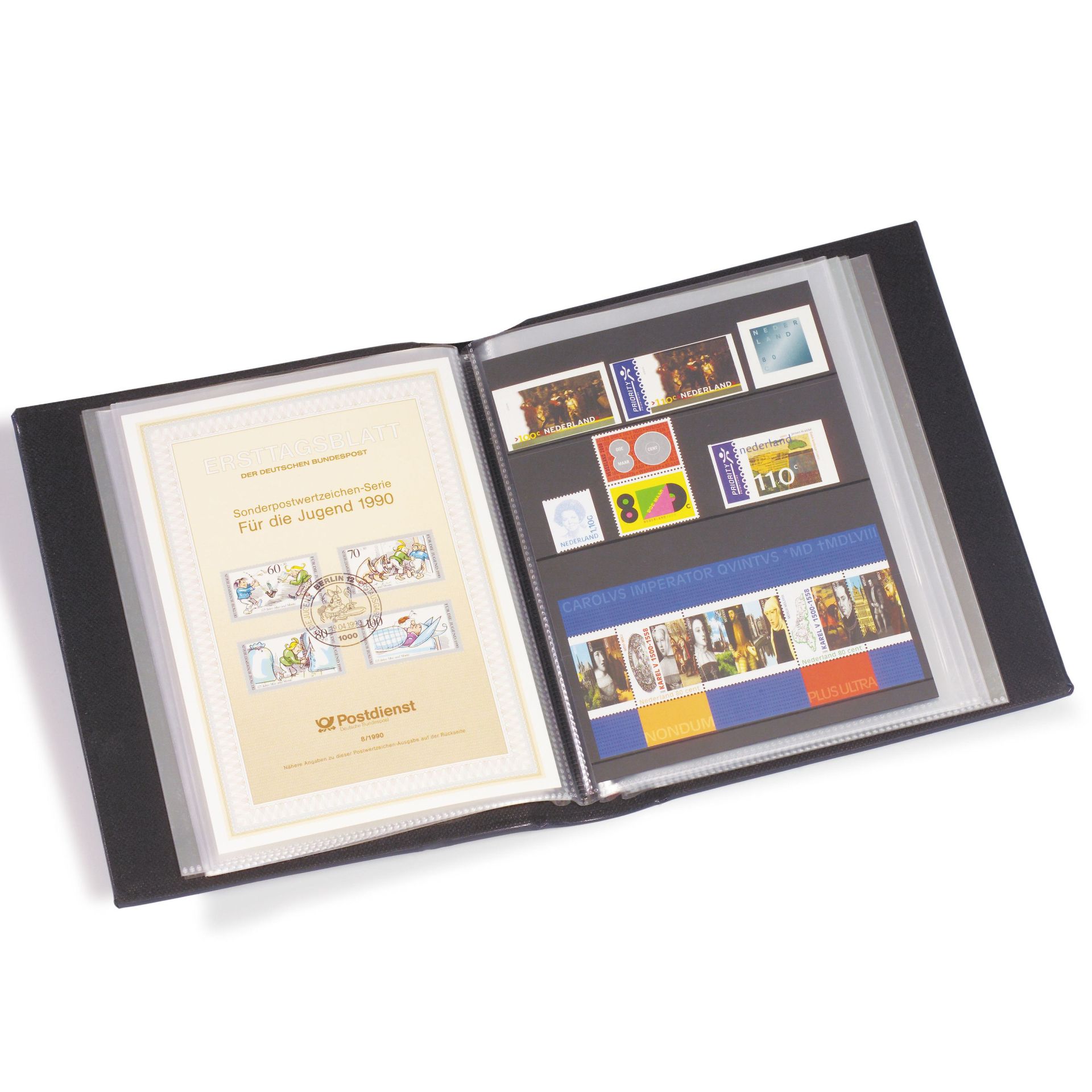 Leuchtturm Kartpostal Albümü, A5 (145x210mm) Boyutunda Cepli, 50 Adet Kapasiteli, Mavi Kapak