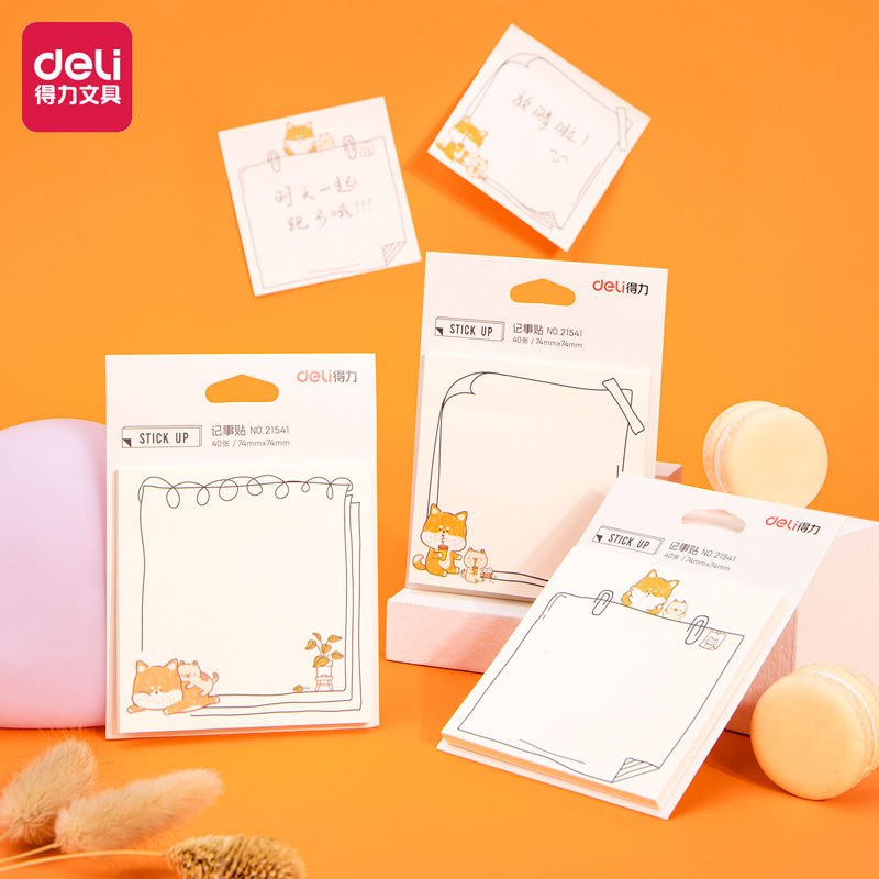 Deli, Sticky Notes Yapışkanlı Not Kağıdı 40Yp. 21541, Kedi Temalı, (1 Adet)