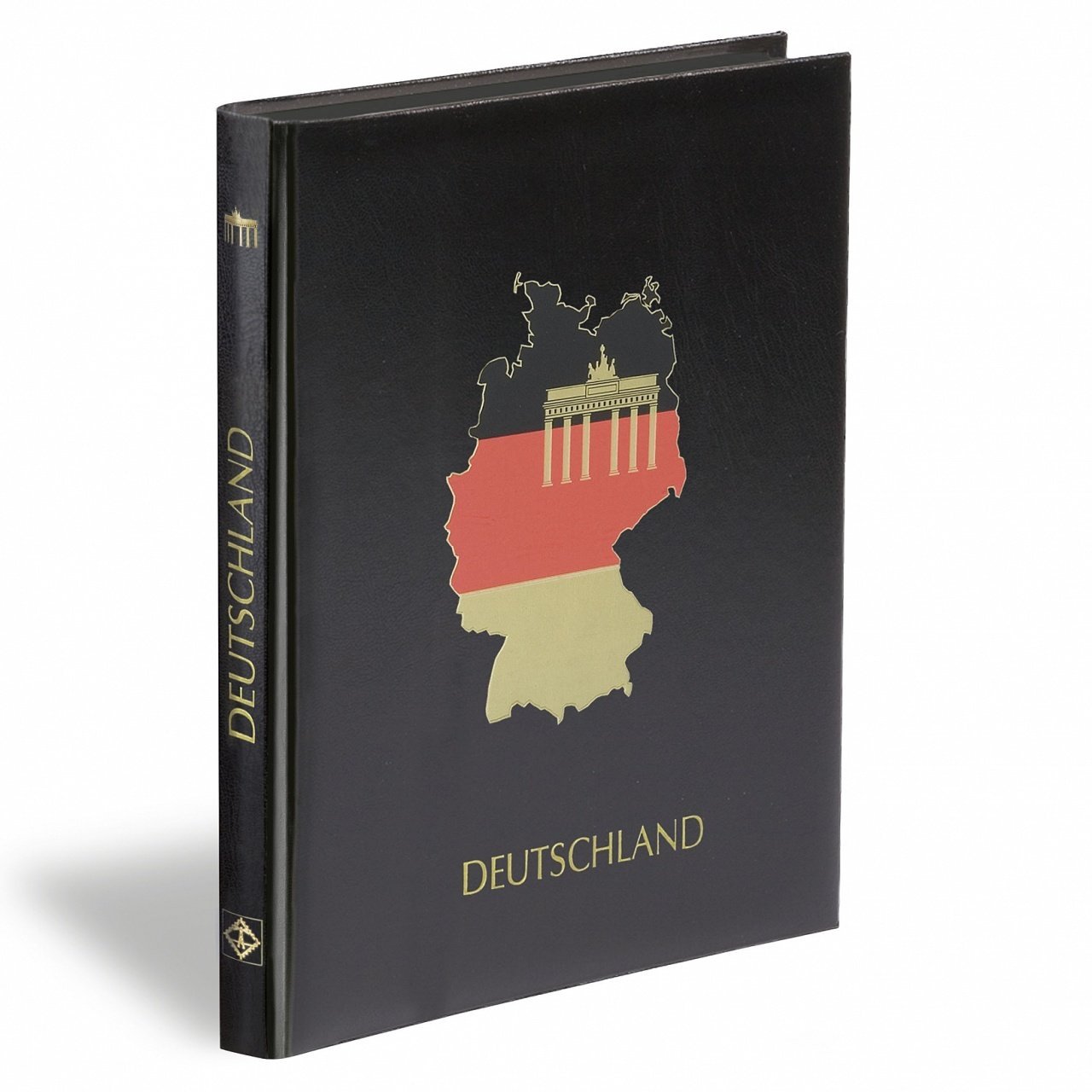 Leuchtturm Pul Defteri DEUTSCHLAND S32, A4, 16 Yaprak, 32 Sayfa, Siyah Zemin, Almanya Bayrağı Baskılı Kapak