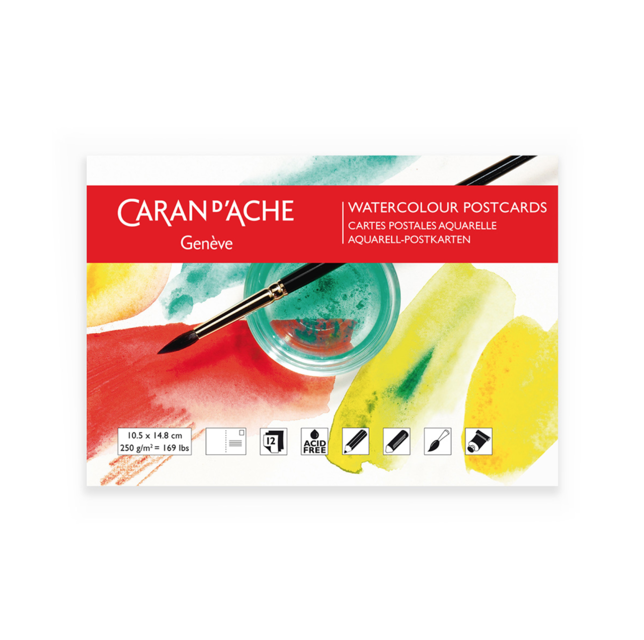 Caran d'Ache открытка раскраска (раскраска), 12-Pack