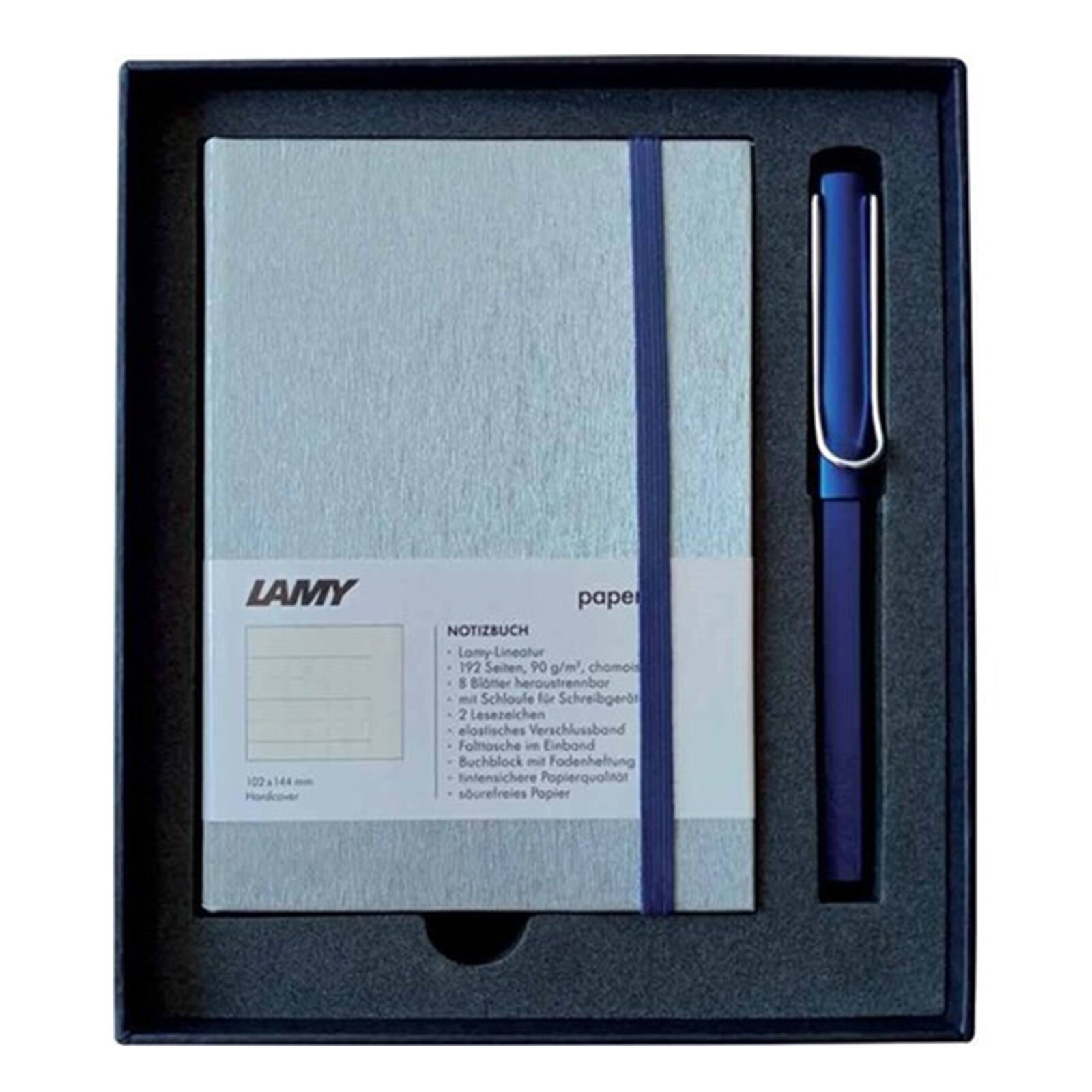 Lamy Al-Star Roller Kalem Alüminyum Azure + Lamy Sert Kapak Defter, A6, Okyanus Mavisi