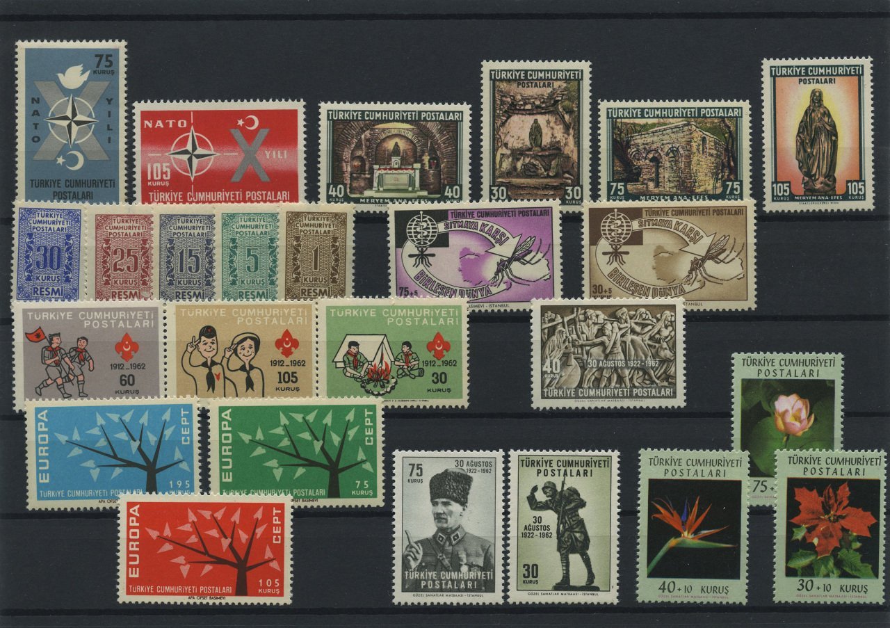 histoire Pulko de la République de Turquie Stamp Collection 1970 - 1962 Année Set
