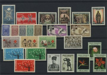 histoire Pulko de la République de Turquie Stamp Collection 1970 - 1962 Année Set