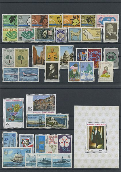 histoire Pulko de la République de Turquie Stamp Collection 1970 - 1973 Set