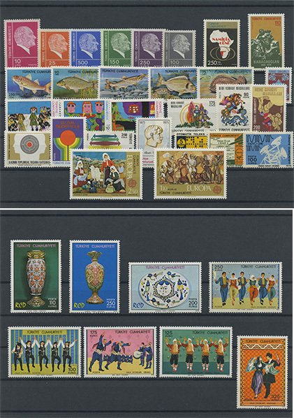 Türkiye Cumhuriyeti Pul Koleksiyonu - 1975 Yıl Seti
