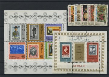 histoire Pulko de la République de Turquie Stamp Collection 1970 - 1981 Set
