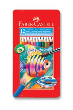 Faber Castell Aquarell Boya Kalemi, 12 Renk (Metal Kutu)