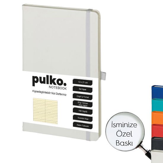 PULKO Notebook Not Defteri, (13x21cm), Termo Deri, Sert Kapak, 160 Sayfa, Krem Kağıt, Çizgili, 011,