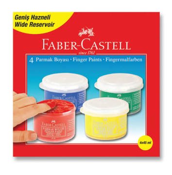 Faber Castell Parmak Boyası, 45 ml 4 Renk
