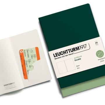 Leuchtturm1917 Jottbook Not Defteri, Orta Boy (A5), Esnek Kapak, 2'li Paket, 80 gr, 59 Numaralandırılmış Sayfa, Düz,