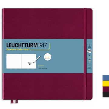 Leuchtturm1917 Sketchbook - Eskiz Defteri Kare Boy (225x225mm), Sert Kapak 112 Beyaz Sayfa (150gr)