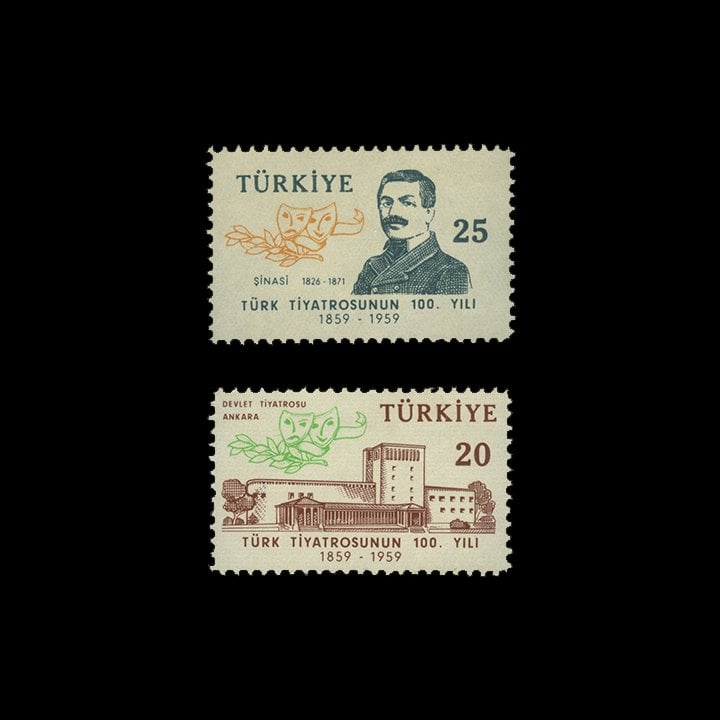 Türk Tiyatrosunun 100. Yılı (30 Mart 1959) - Türkiye Cumhuriyeti Pul Koleksiyonu