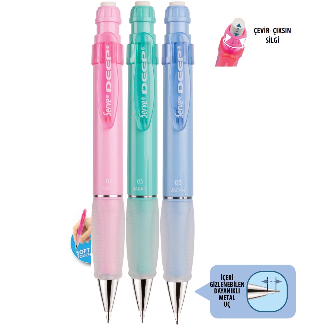 SERVE Deep PASTEL Mekanik Kur un Kalem 0 7 Mm U lu Kalem SERVE Deep PASTEL Mekanik Kur un Kalem 0 7 Mm U lu Kalem