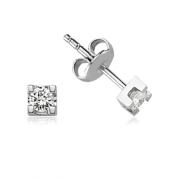 Tektaş Pırlanta Küpe - 0,22 Karat 14K
