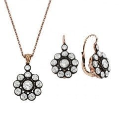 Pırlanta Set - Elmas Rose Altın Alaturka Gül Set 3,94 Karat 14K