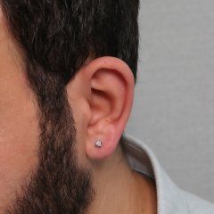 Pırlanta Erkek Küpesi - G Renk 0,13 Karat 14 Ayar