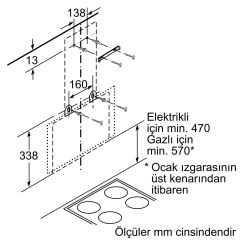 Bosch DWK065G20T Beyaz Duvar Tipi Davlumbaz