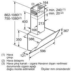 Bosch DWK065G60T Siyah Duvar Tipi Davlumbaz