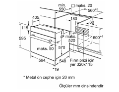 Bosch HBF514BB1T Siyah Ankastre Fırın