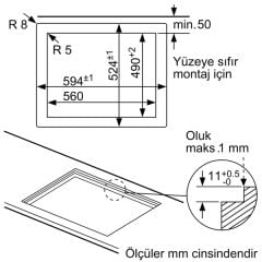 Bosch PPH6A6B20 Wok Gözlü Siyah Cam Ankastre Ocak