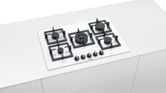 Bosch PPQ7A2B20 Wok Gözlü Beyaz Cam Ankastre Ocak